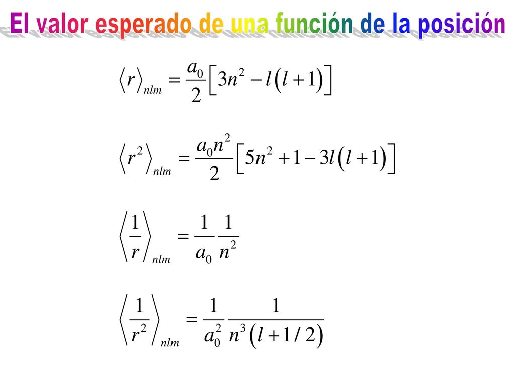 El valor esperado de una función de la posición