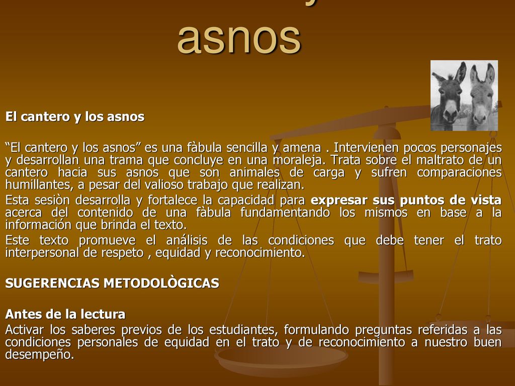 El cantero y los asnos El cantero y los asnos