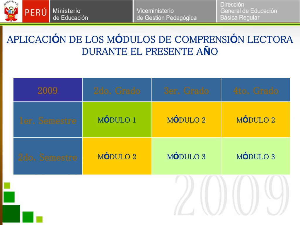 APLICACIÓN DE LOS MÓDULOS DE COMPRENSIÓN LECTORA DURANTE EL PRESENTE AÑO