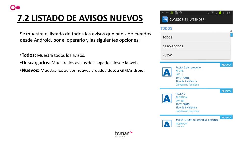 7.2 LISTADO DE AVISOS NUEVOS