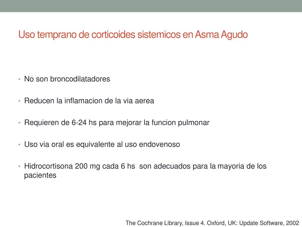 Uso temprano de corticoides sistemicos en Asma Agudo