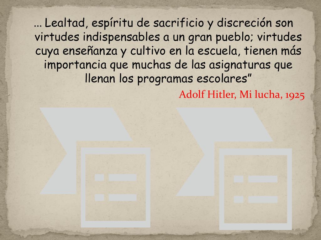 … Lealtad, espíritu de sacrificio y discreción son virtudes indispensables a un gran pueblo; virtudes cuya enseñanza y cultivo en la escuela, tienen más importancia que muchas de las asignaturas que llenan los programas escolares