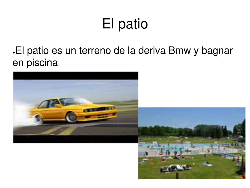 El patio El patio es un terreno de la deriva Bmw y bagnar en piscina