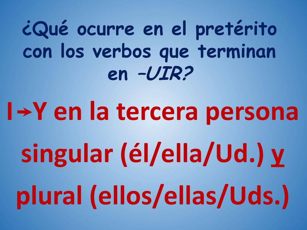 ¿Qué ocurre en el pretérito con los verbos que terminan