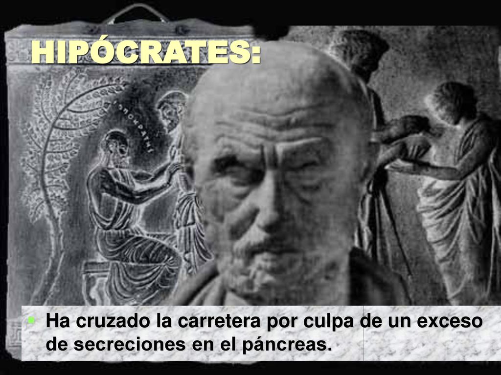 HIPÓCRATES: Ha cruzado la carretera por culpa de un exceso de secreciones en el páncreas.