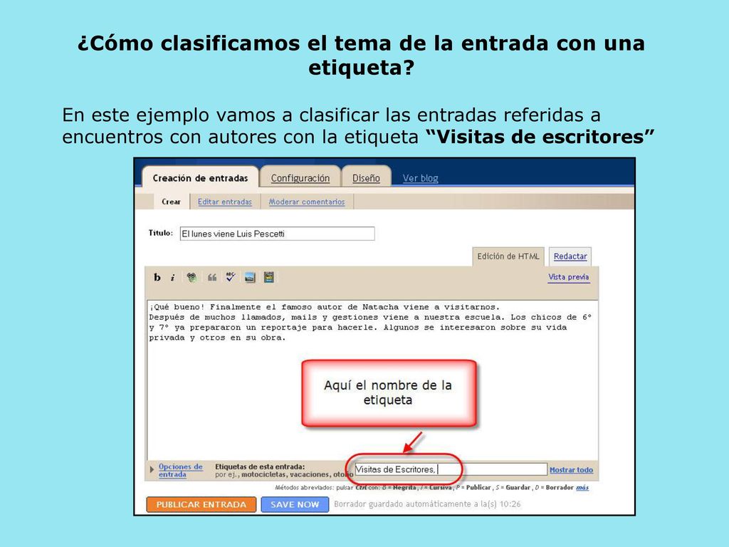 ¿Cómo clasificamos el tema de la entrada con una etiqueta