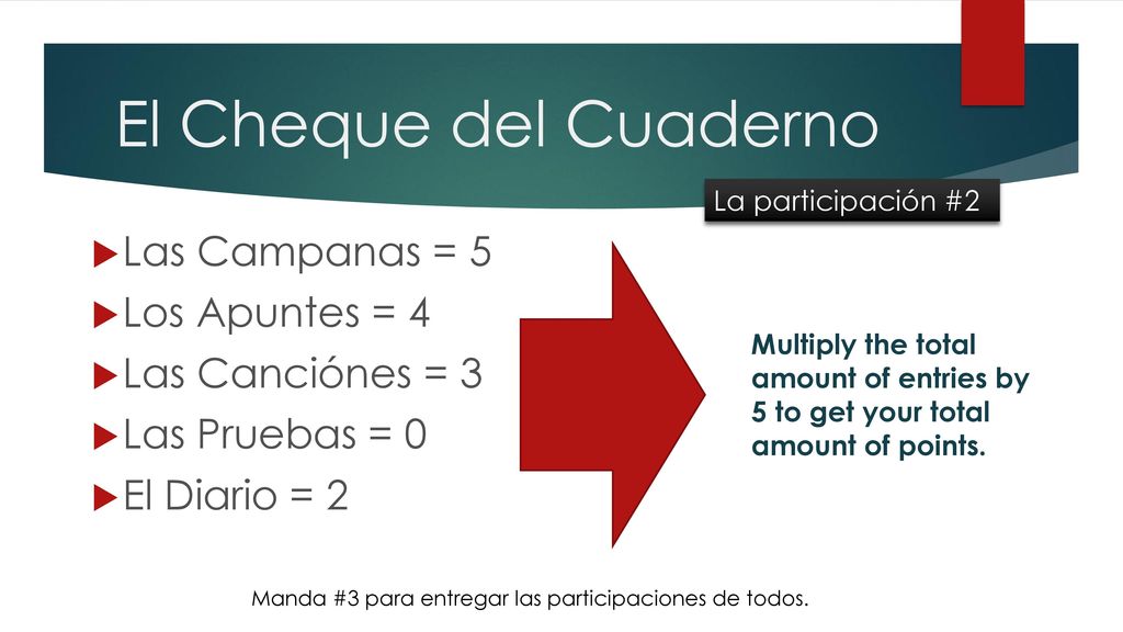 El Cheque del Cuaderno Las Campanas = 5 Los Apuntes = 4