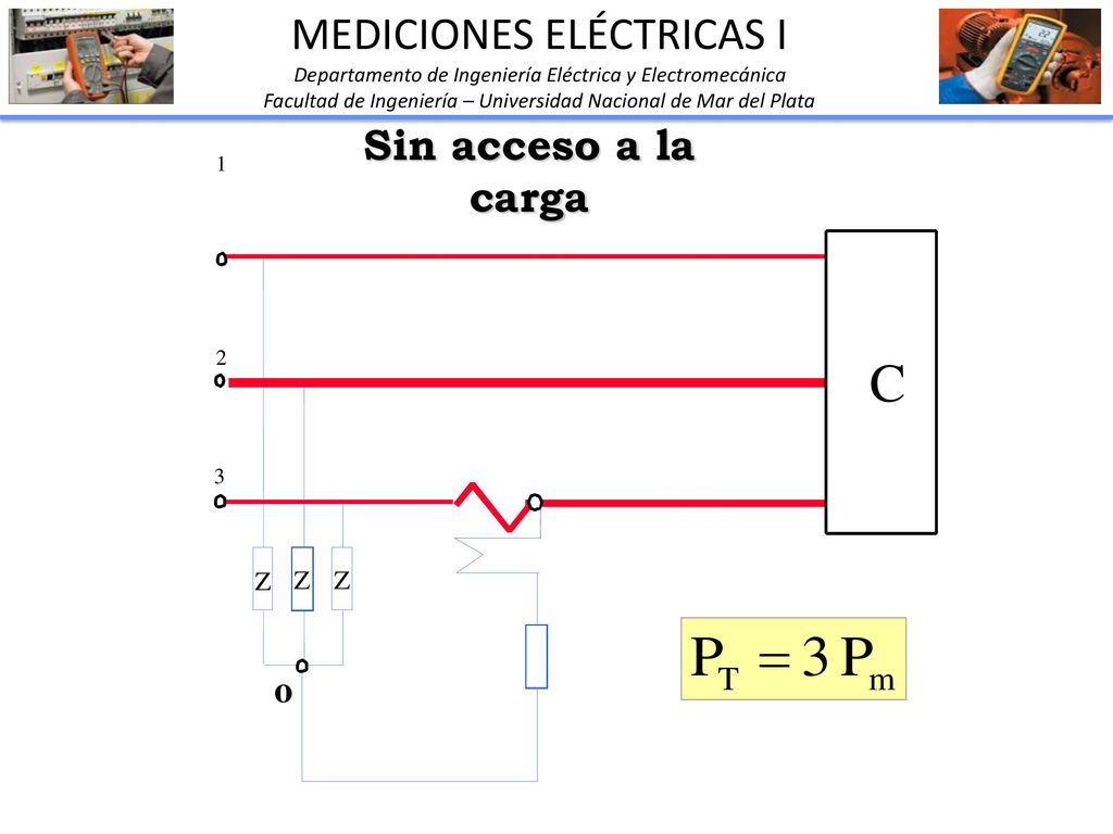 C MEDICIONES ELÉCTRICAS I Sin acceso a la carga o Z Z Z