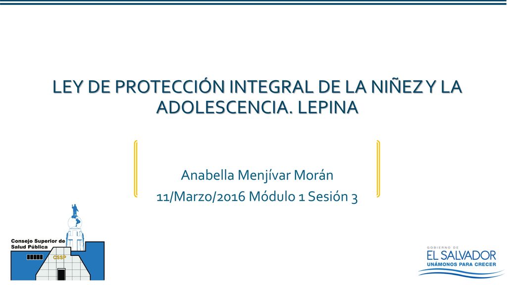 LEY DE PROTECCIÓN INTEGRAL DE LA NIÑEZ Y LA ADOLESCENCIA. LEPINA