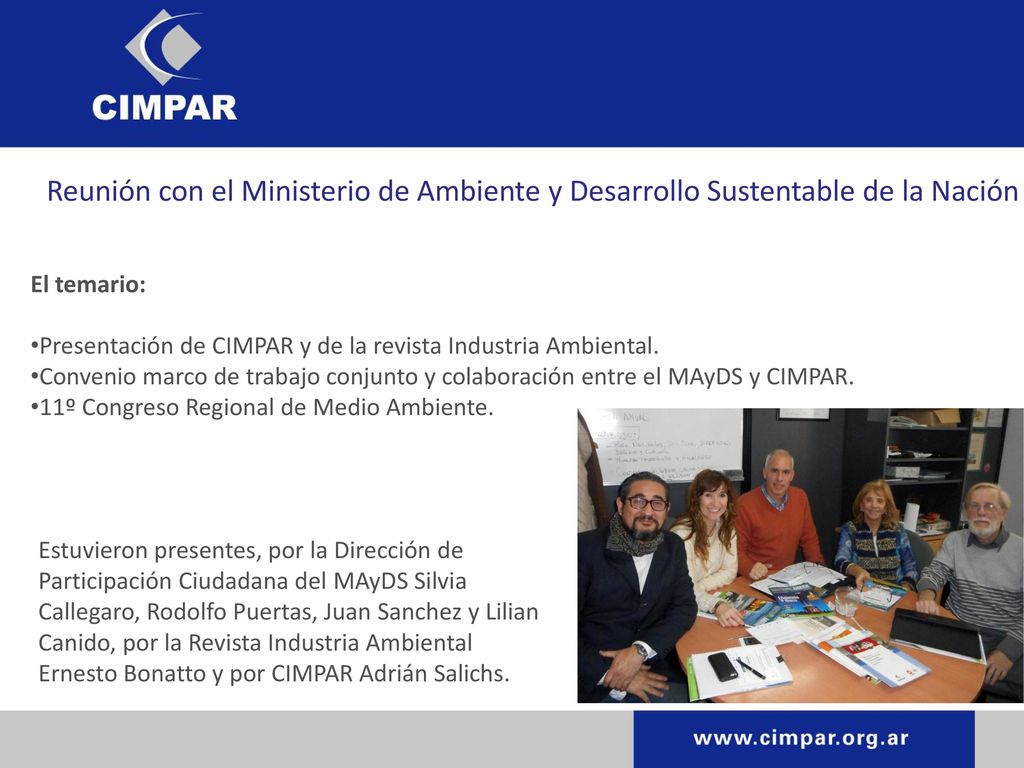 Reunión con el Ministerio de Ambiente y Desarrollo Sustentable de la Nación