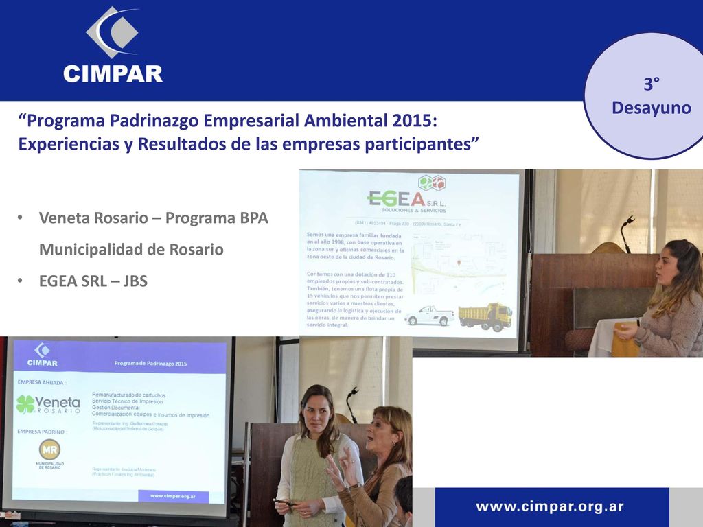 3° Desayuno Programa Padrinazgo Empresarial Ambiental 2015: Experiencias y Resultados de las empresas participantes