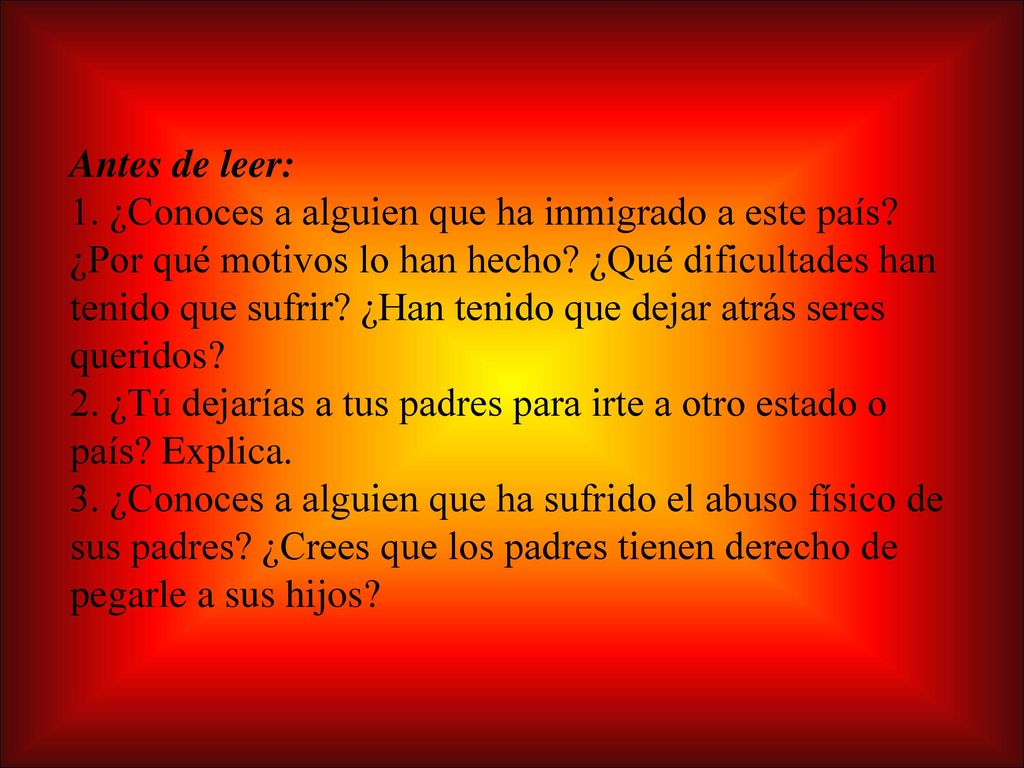 2. ¿Tú dejarías a tus padres para irte a otro estado o país Explica.
