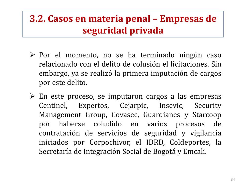 3.2. Casos en materia penal – Empresas de seguridad privada