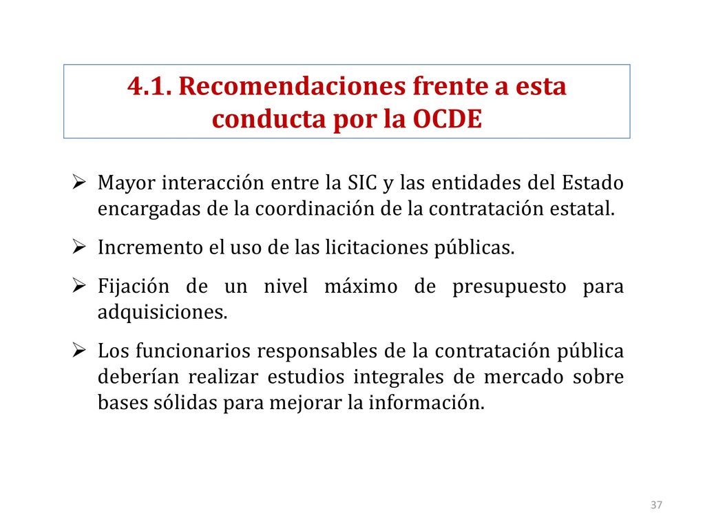 4.1. Recomendaciones frente a esta conducta por la OCDE