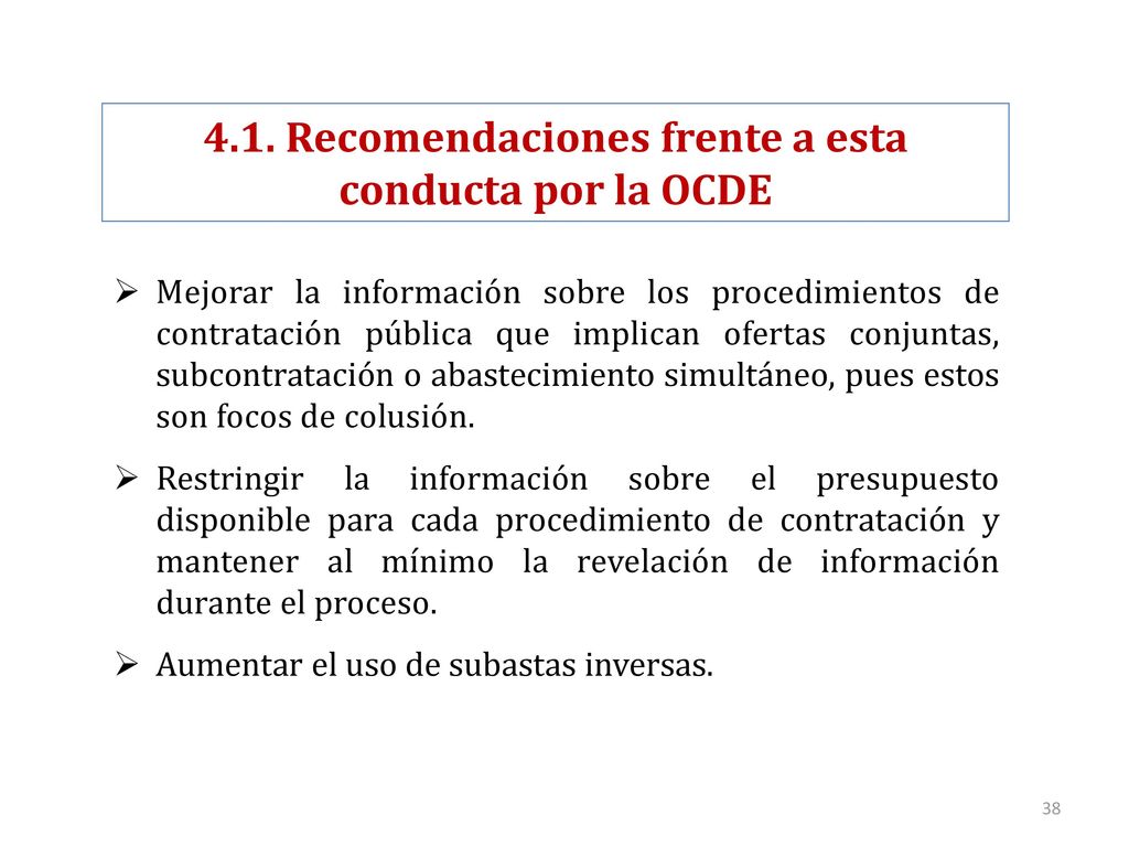 4.1. Recomendaciones frente a esta conducta por la OCDE