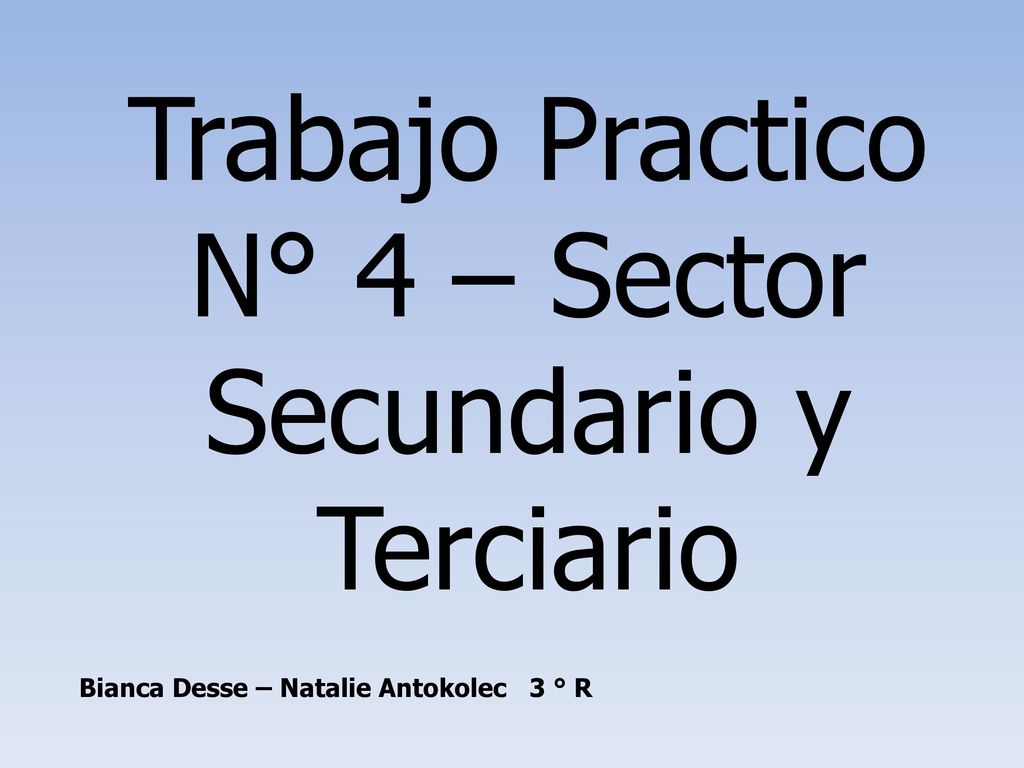 Trabajo Practico N° 4 – Sector Secundario y Terciario