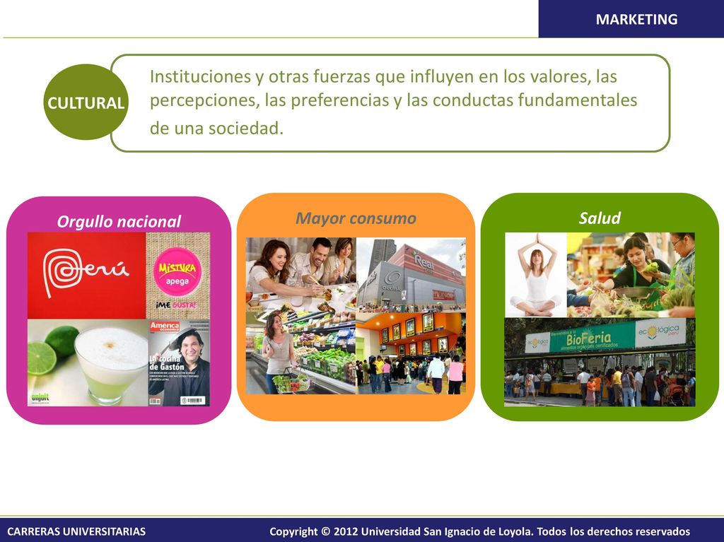 Instituciones y otras fuerzas que influyen en los valores, las percepciones, las preferencias y las conductas fundamentales
