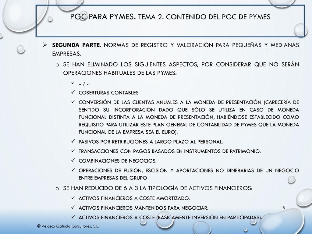PGC para PYMES. Tema 2. Contenido del PGC de PYMES