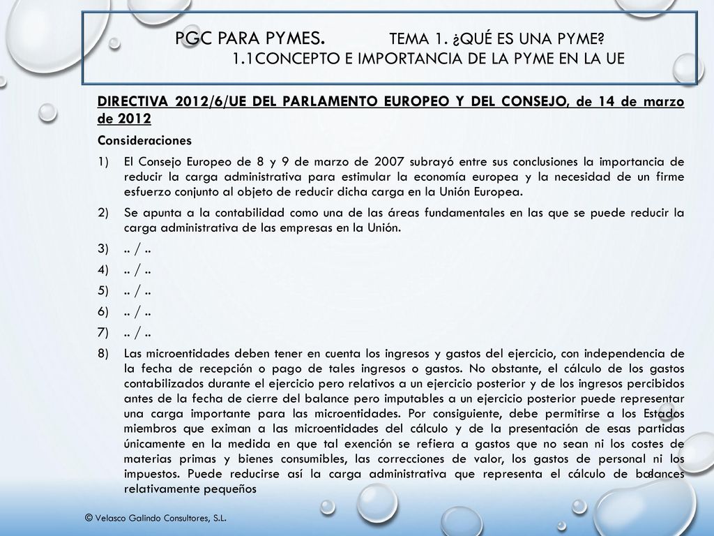 PGC para PYMES. Tema 1. ¿Qué es una PYME. 1
