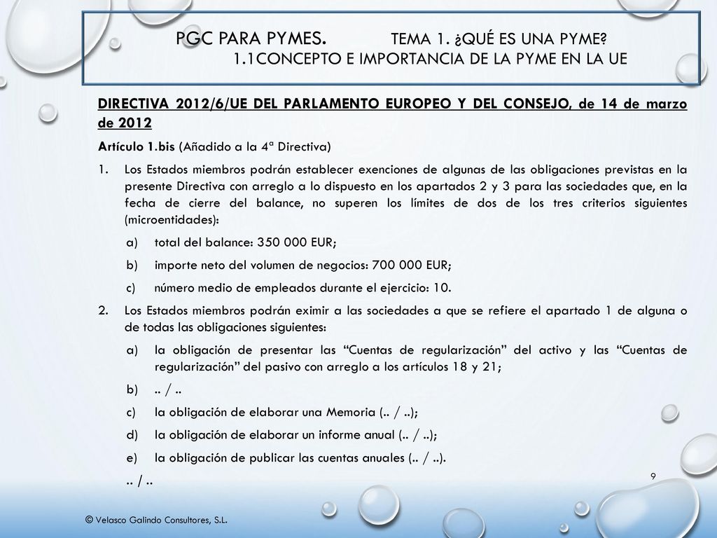 PGC para PYMES. Tema 1. ¿Qué es una PYME. 1