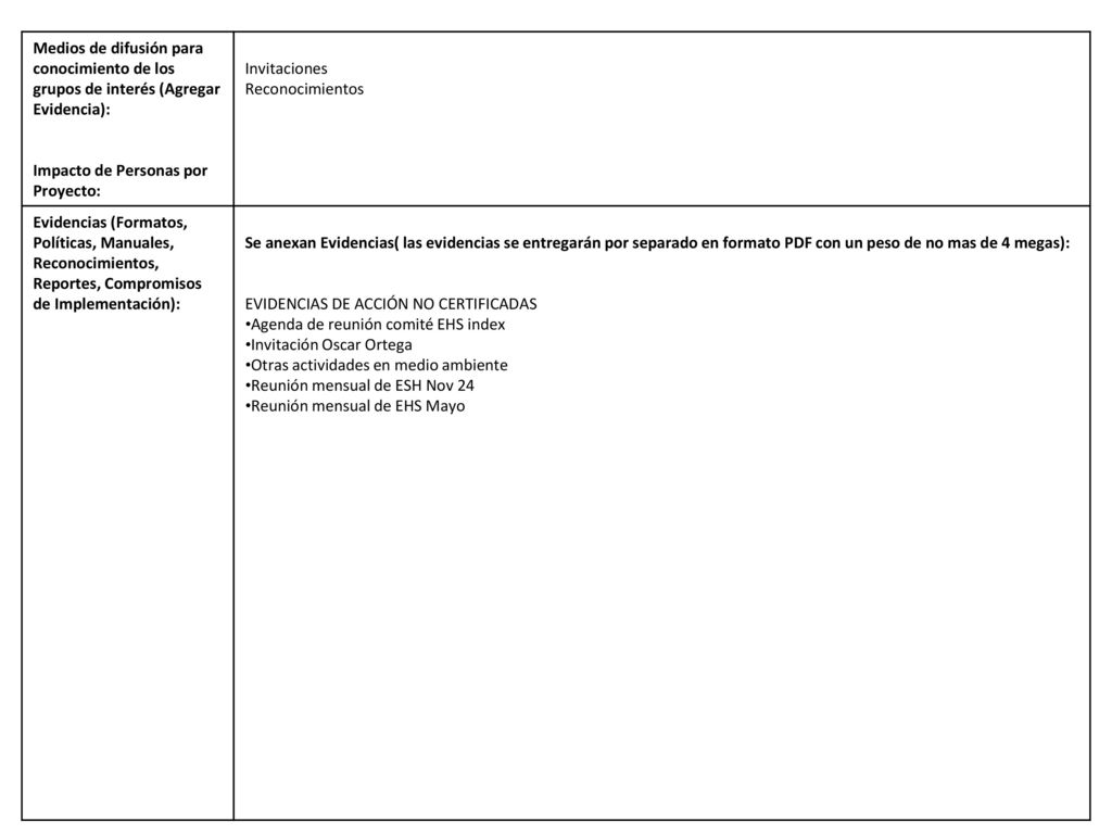 Medios de difusión para conocimiento de los grupos de interés (Agregar Evidencia):
