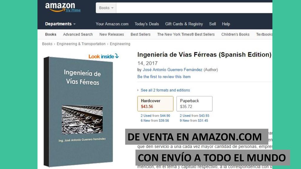 DE VENTA EN AMAZON.COM CON ENVÍO A TODO EL MUNDO