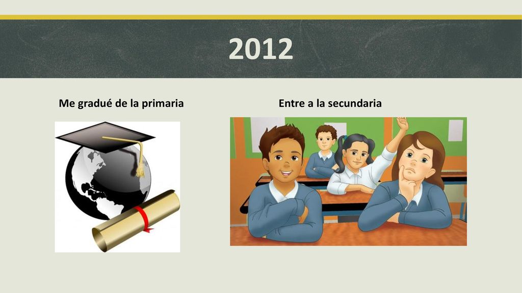 2012 Me gradué de la primaria Entre a la secundaria