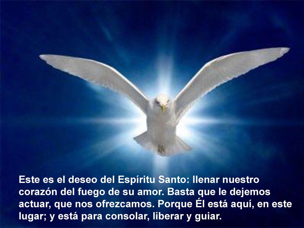 Este es el deseo del Espíritu Santo: llenar nuestro corazón del fuego de su amor.