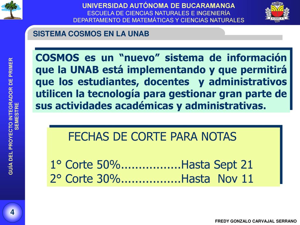 FECHAS DE CORTE PARA NOTAS 1° Corte 50% Hasta Sept 21
