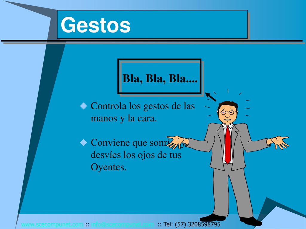 Gestos Bla, Bla, Bla.... Controla los gestos de las manos y la cara.