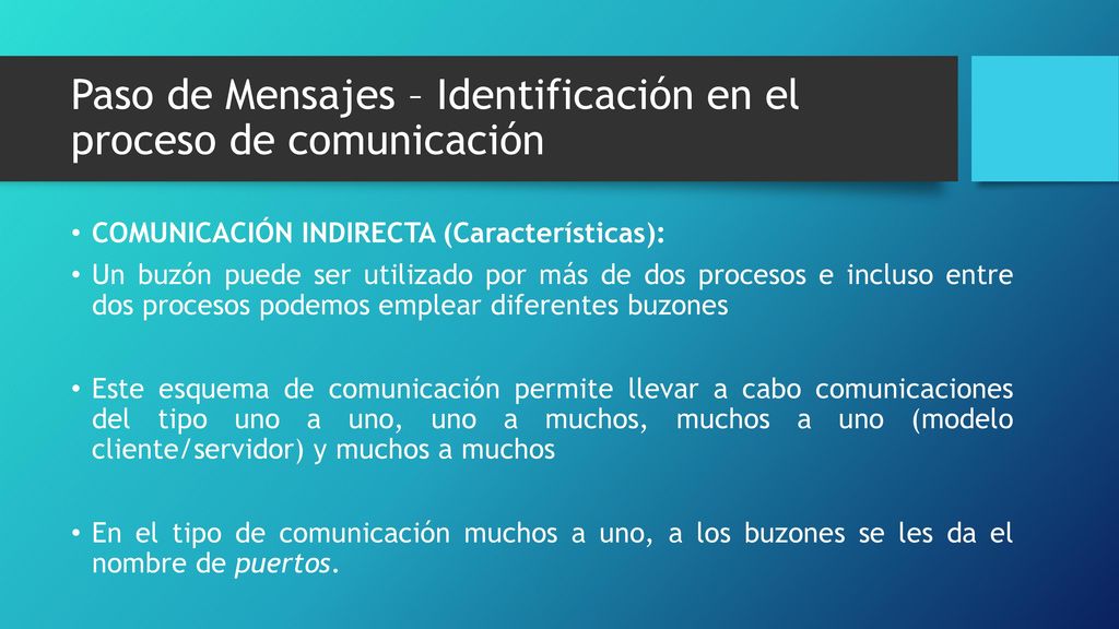 Paso de Mensajes – Identificación en el proceso de comunicación