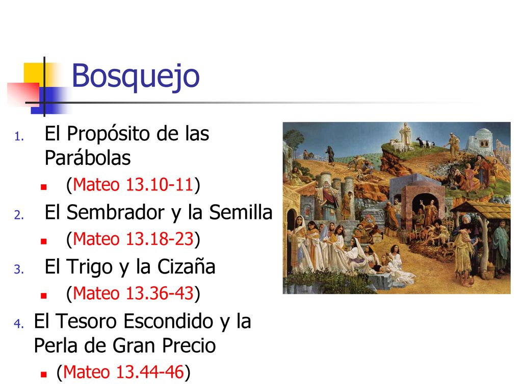Bosquejo El Propósito de las Parábolas El Sembrador y la Semilla
