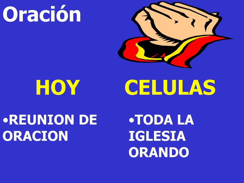 Oración HOY CELULAS REUNION DE ORACION TODA LA IGLESIA ORANDO