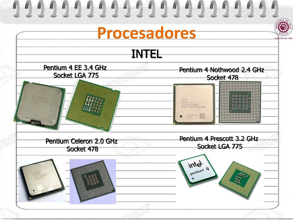 Procesadores INTEL Pentium 4 EE 3.4 GHz Pentium 4 Nothwood 2.4 GHz