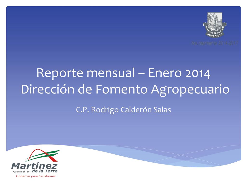 Reporte mensual – Enero 2014 Dirección de Fomento Agropecuario