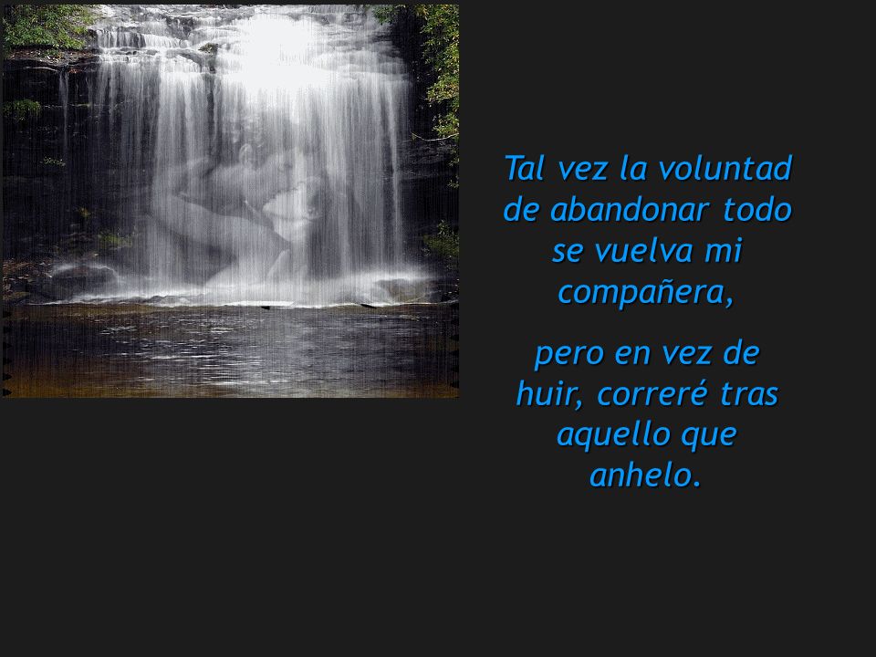 Tal vez la voluntad de abandonar todo se vuelva mi compañera,