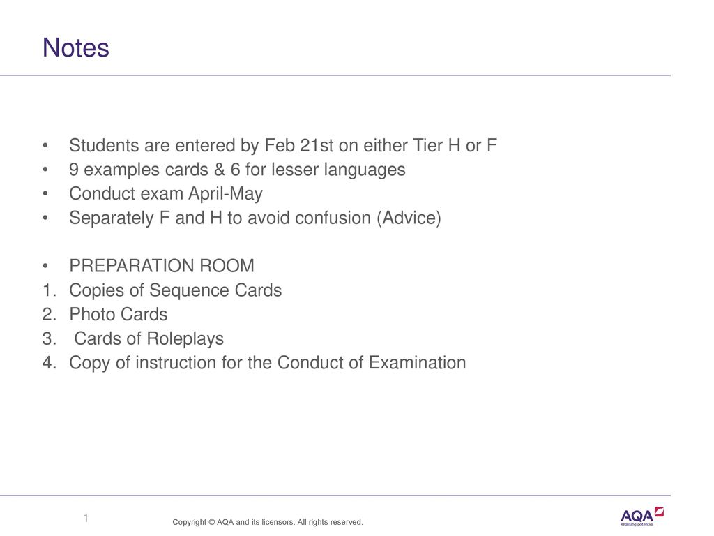 Notes Students are entered by Feb 21st on either Tier H or F
