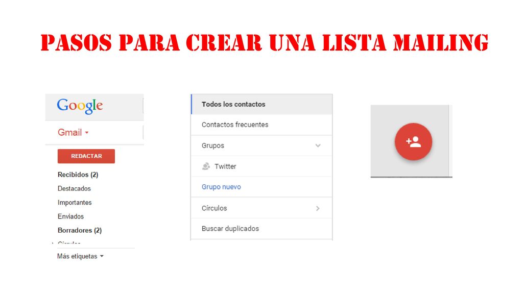 Pasos para crear una lista mailing