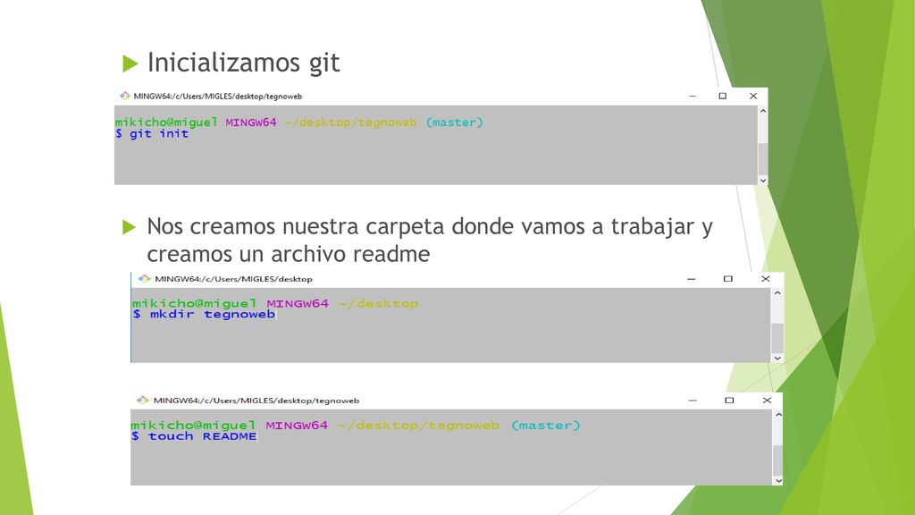 Inicializamos git Nos creamos nuestra carpeta donde vamos a trabajar y creamos un archivo readme