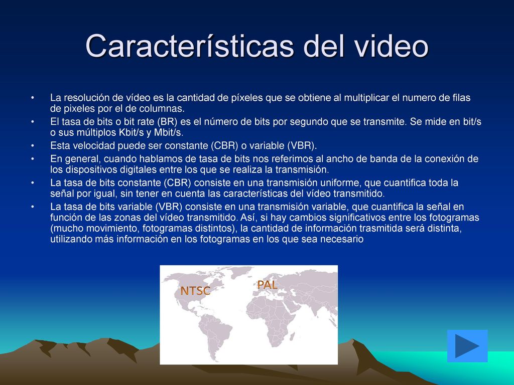 Características del video