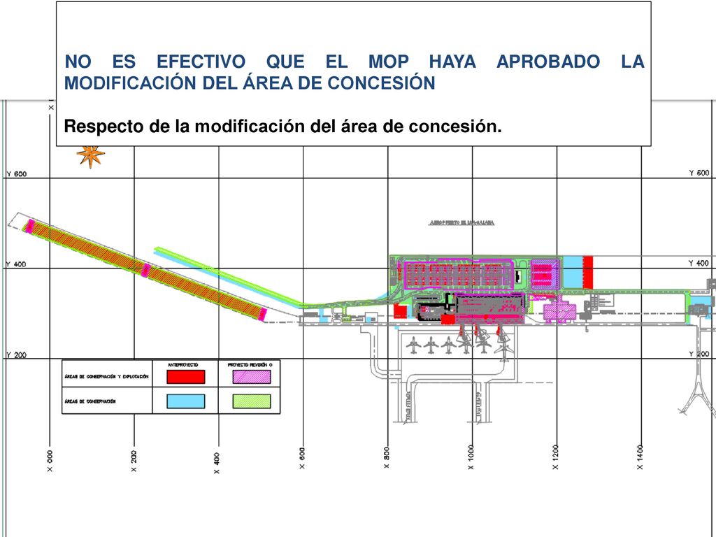 NO ES EFECTIVO QUE EL MOP HAYA APROBADO LA MODIFICACIÓN DEL ÁREA DE CONCESIÓN