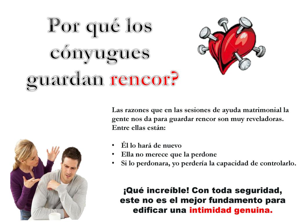 Por qué los cónyugues guardan rencor