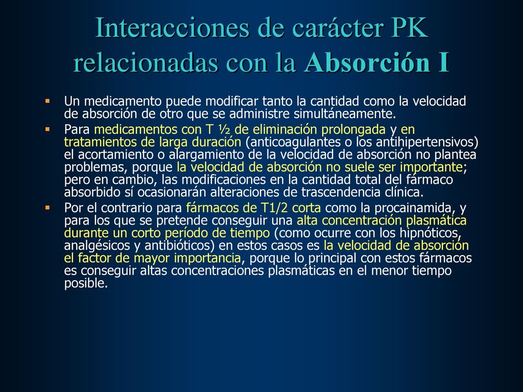 Interacciones de carácter PK relacionadas con la Absorción I