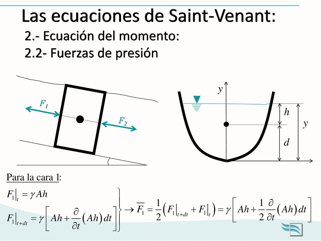 Las ecuaciones de Saint-Venant: 2. - Ecuación del momento: 2