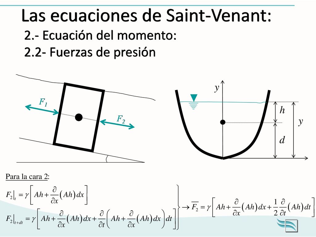 Las ecuaciones de Saint-Venant: 2. - Ecuación del momento: 2