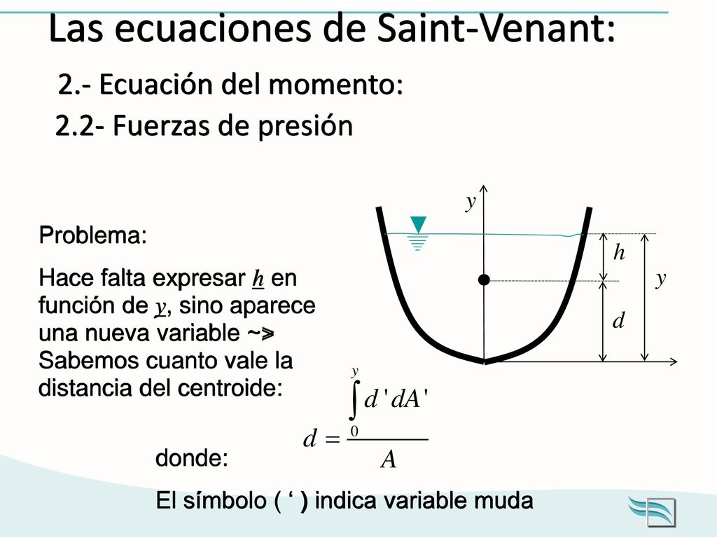 Las ecuaciones de Saint-Venant: 2. - Ecuación del momento: 2