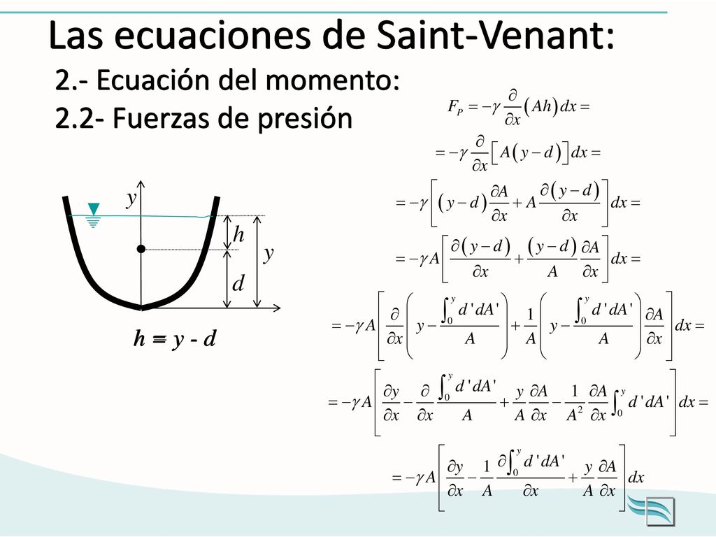 Las ecuaciones de Saint-Venant: 2. - Ecuación del momento: 2