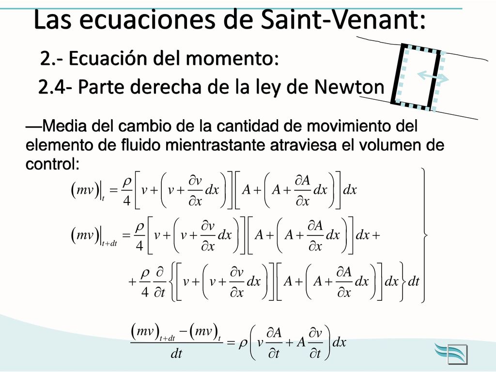 Las ecuaciones de Saint-Venant: 2. - Ecuación del momento: 2