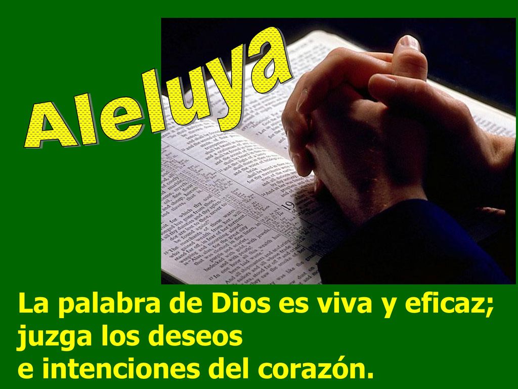 Aleluya La palabra de Dios es viva y eficaz; juzga los deseos e intenciones del corazón.