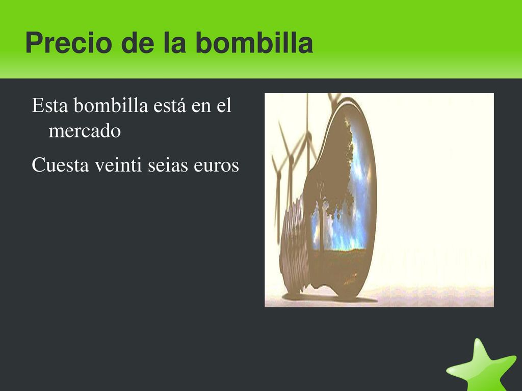 Precio de la bombilla Esta bombilla está en el mercado